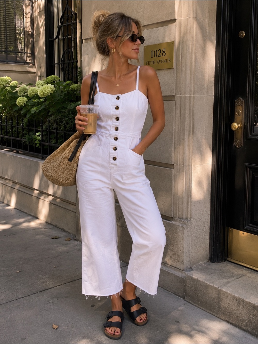 Topshop Moto Tortoise Button Front Cropped Wide Leg Jumpsuit US 6 - Picture 9 of 10